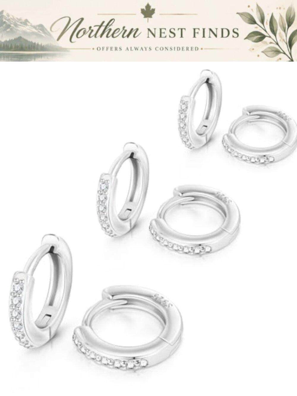 Gold Plated Hoop Earrings Set for Women Hypoallergenic Multiple Piercing 10mm